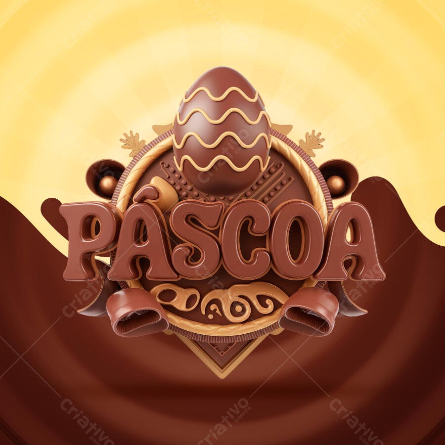 Flyer Páscoa em Chocolate PSD Editável