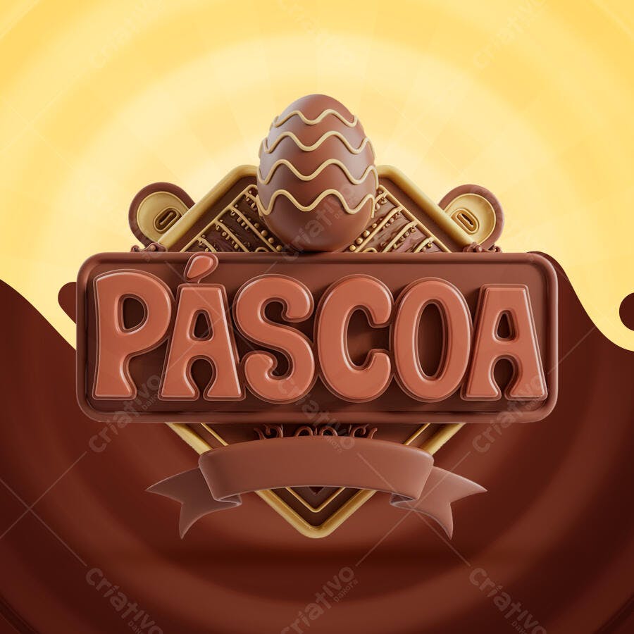 Banner Páscoa em Chocolate PSD Editável