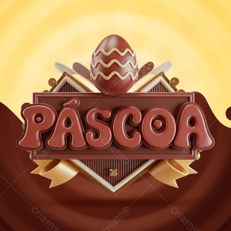 Banner Páscoa em Chocolate PSD Editável
