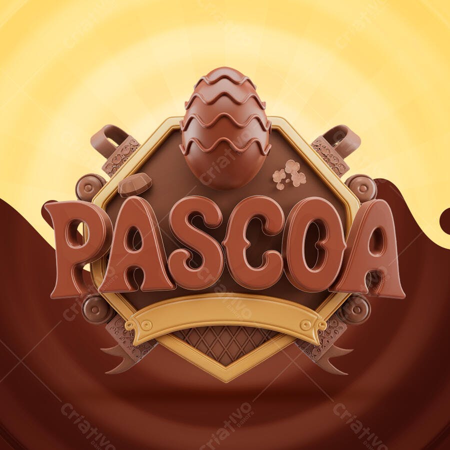 Banner Páscoa em Chocolate PSD Editável