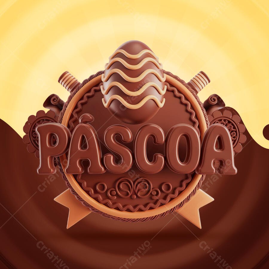 Banner Páscoa em Chocolate PSD Editável