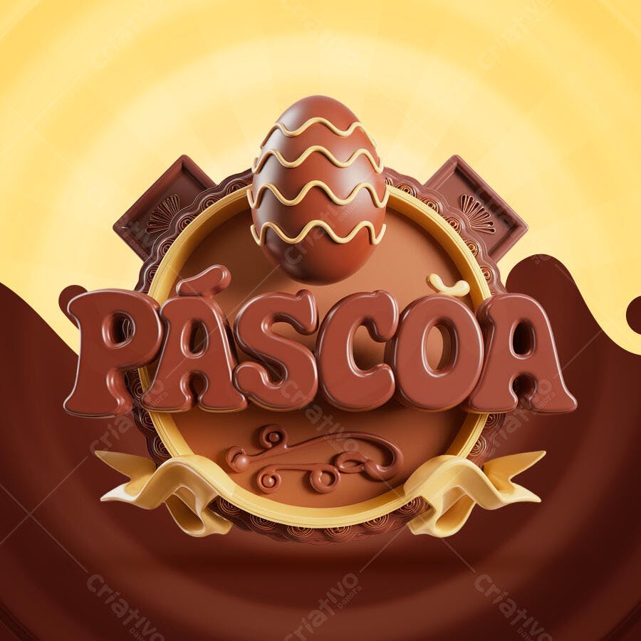 Flyer Páscoa com Chocolate PSD Editável