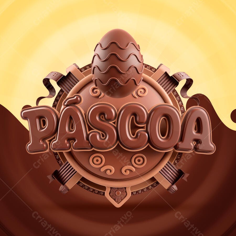 Banner Páscoa em Chocolate PSD Editável