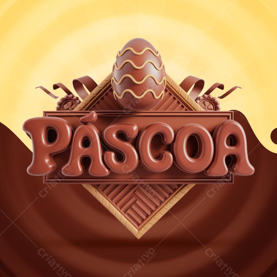 Banner Páscoa com Chocolate PSD Editável