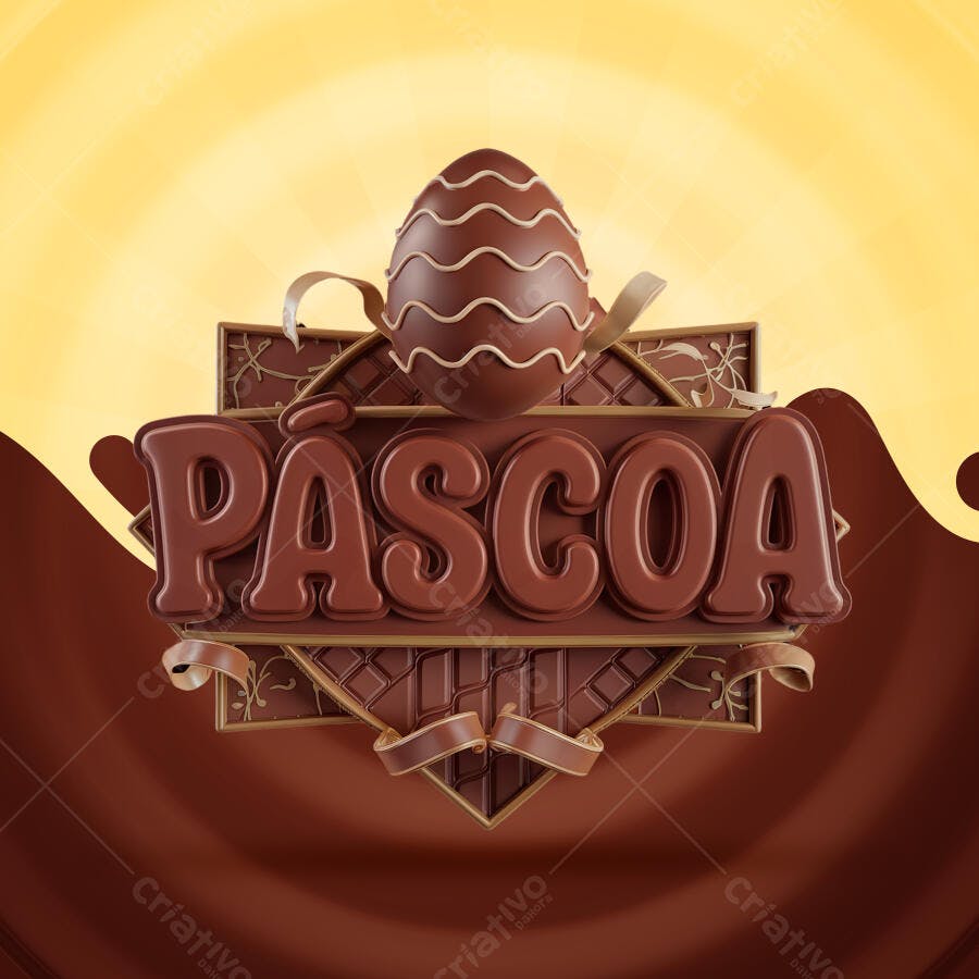 Banner Páscoa com Chocolate PSD Editável