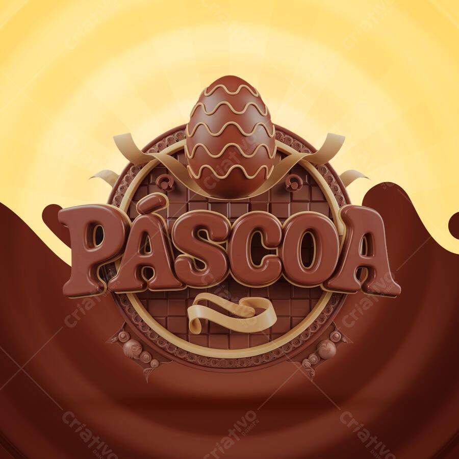 Flyer Páscoa Chocolate PSD Editável