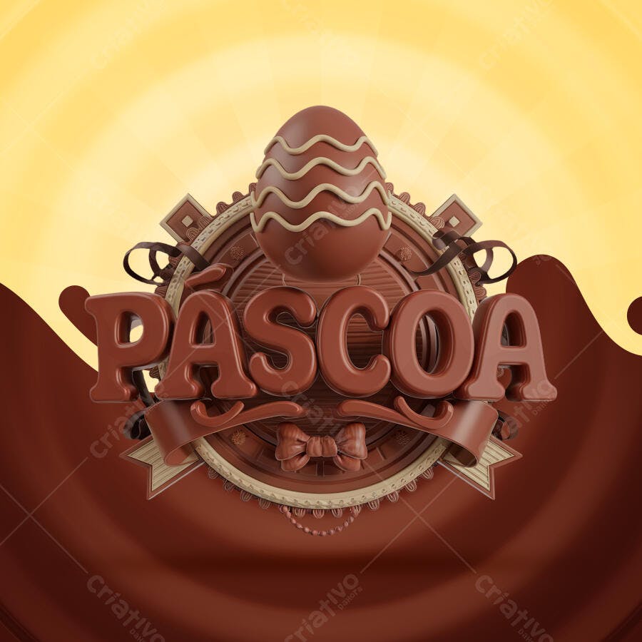 Flyer Páscoa em Chocolate PSD Editável