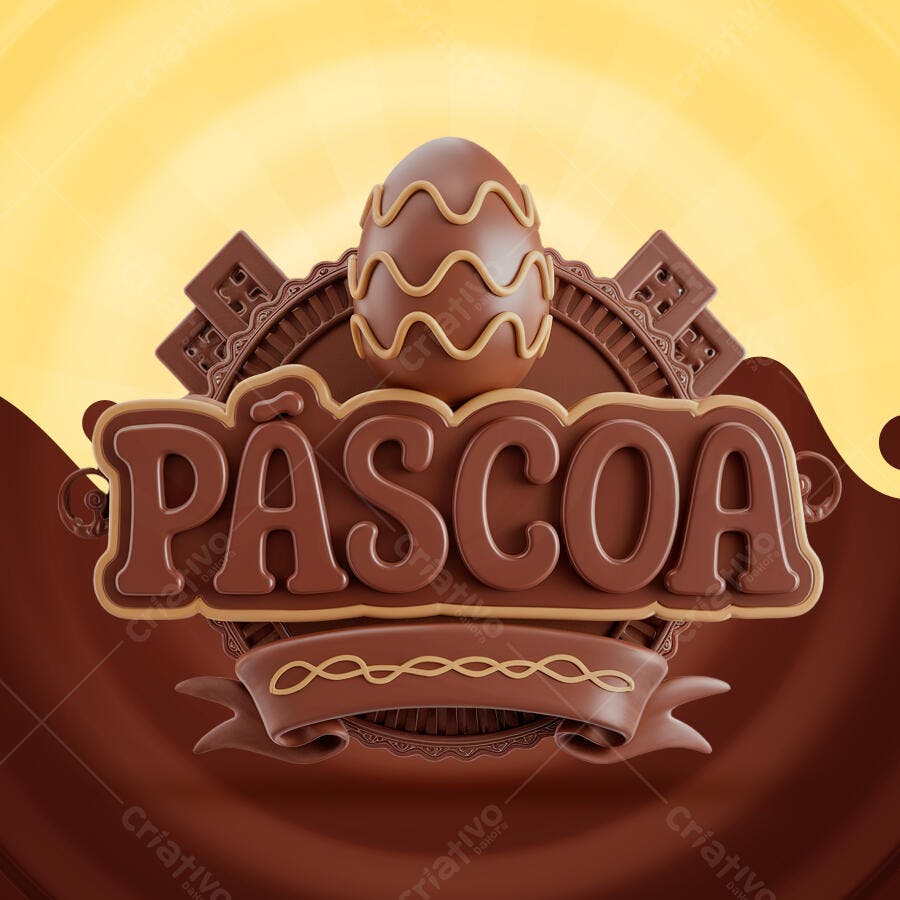Banner Páscoa em Chocolate PSD Editável
