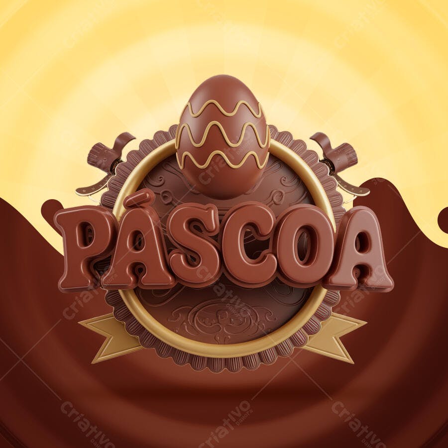Banner Páscoa Chocolate PSD Editável