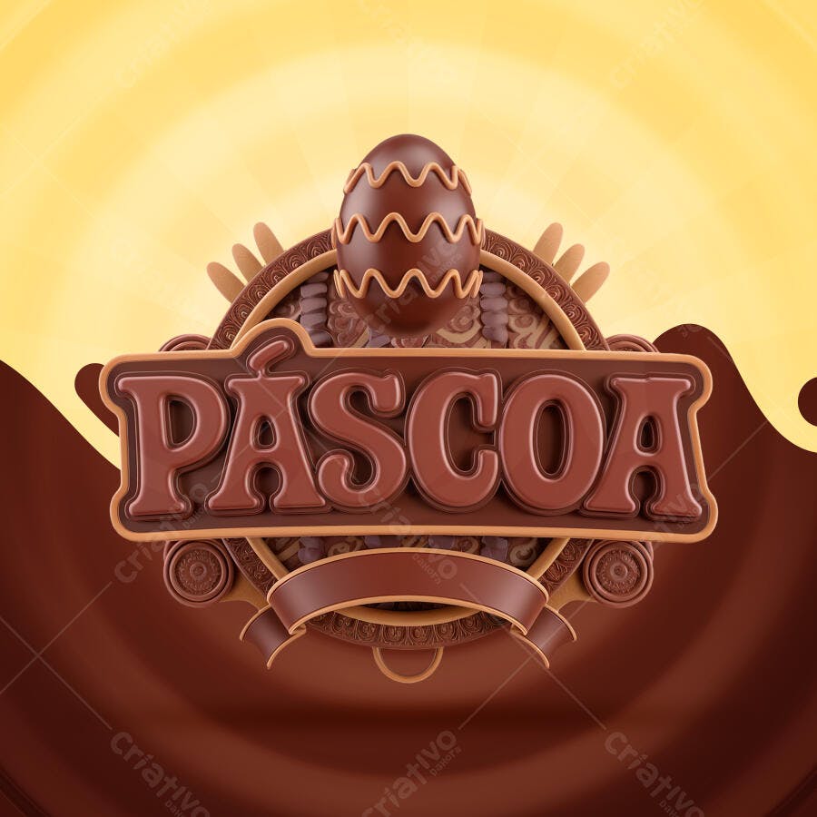 Banner Páscoa em Chocolate PSD Editável