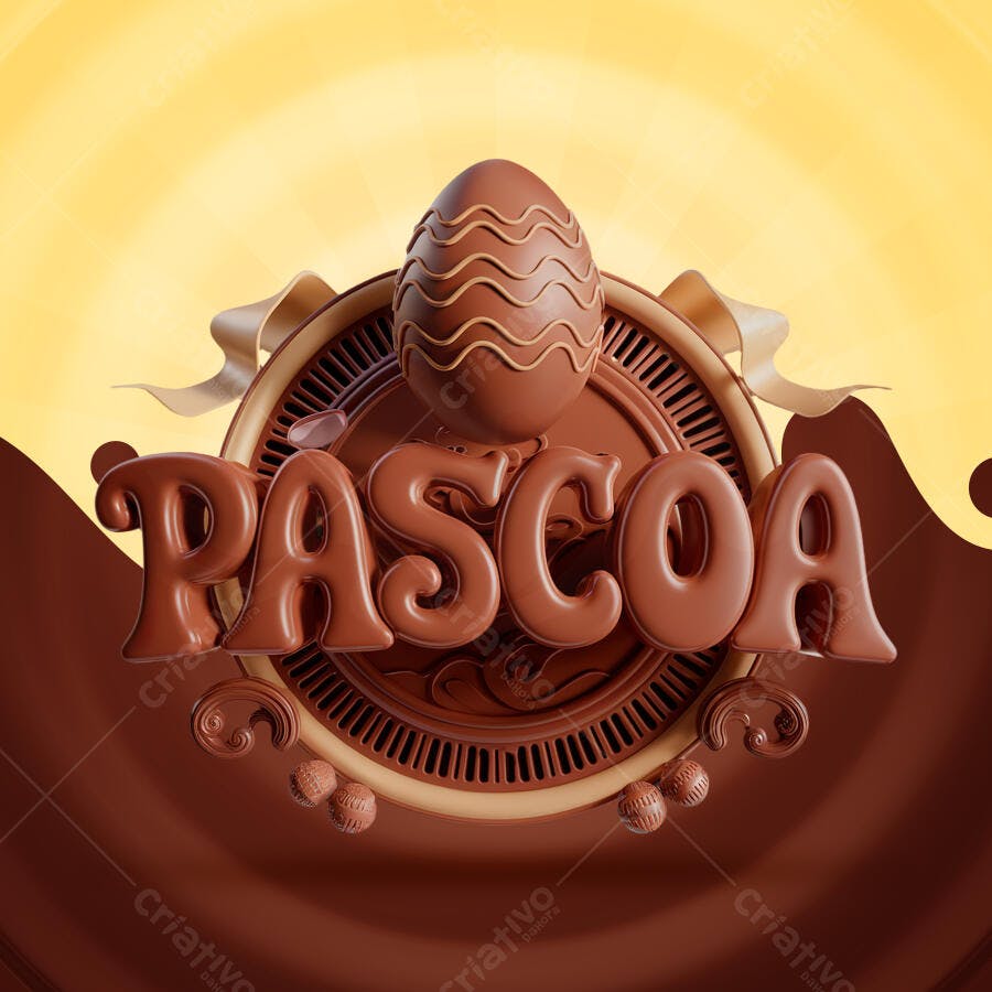Flyer Páscoa em Chocolate PSD Editável