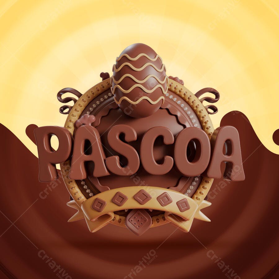 Banner Páscoa em Chocolate PSD Editável