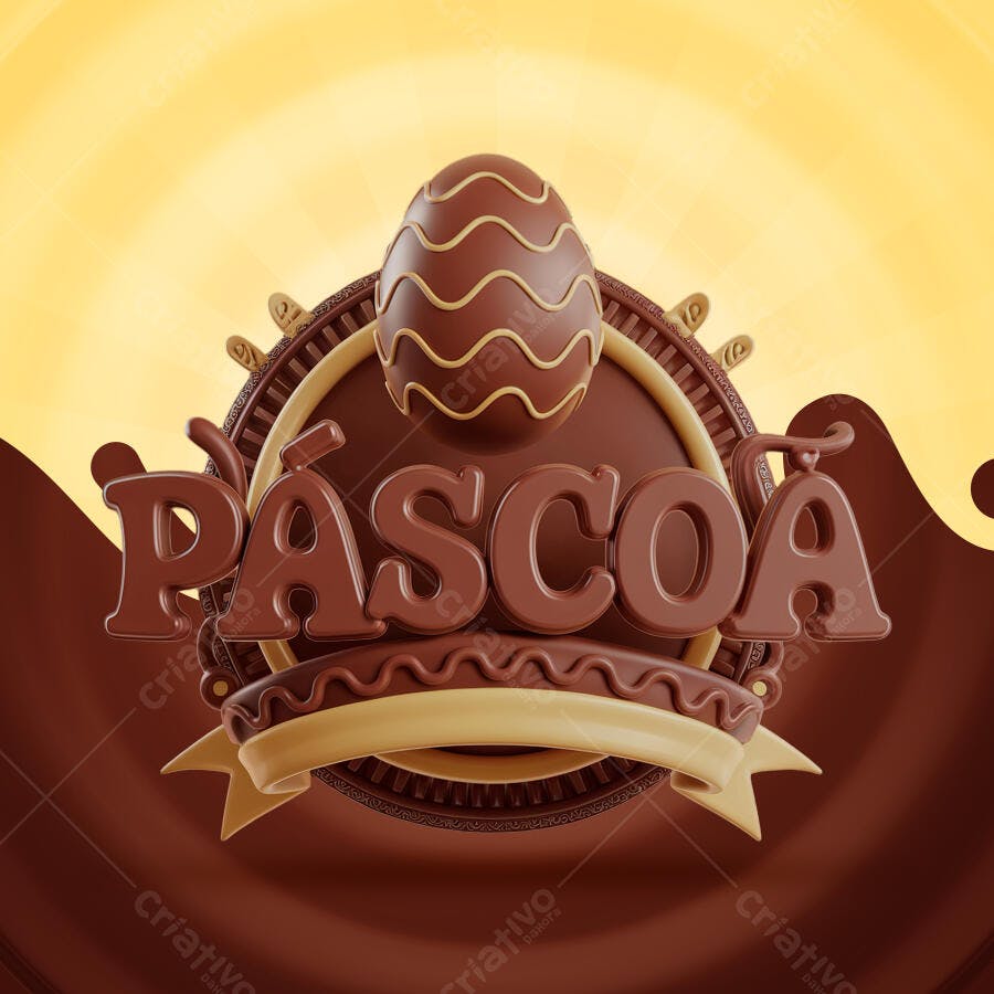 Banner Páscoa em Chocolate PSD Editável