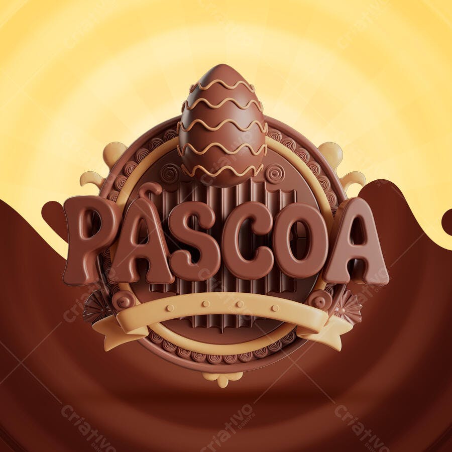 Flyer Páscoa em Chocolate PSD Editável