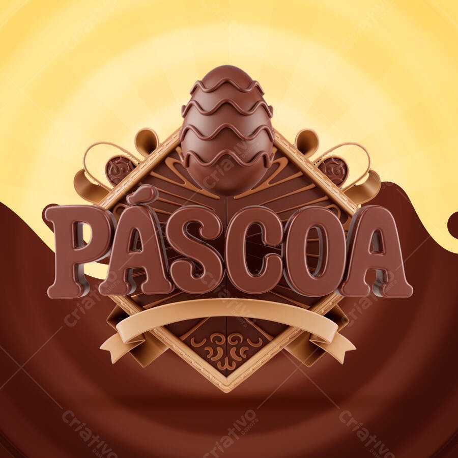 Banner Páscoa em Chocolate PSD Editável