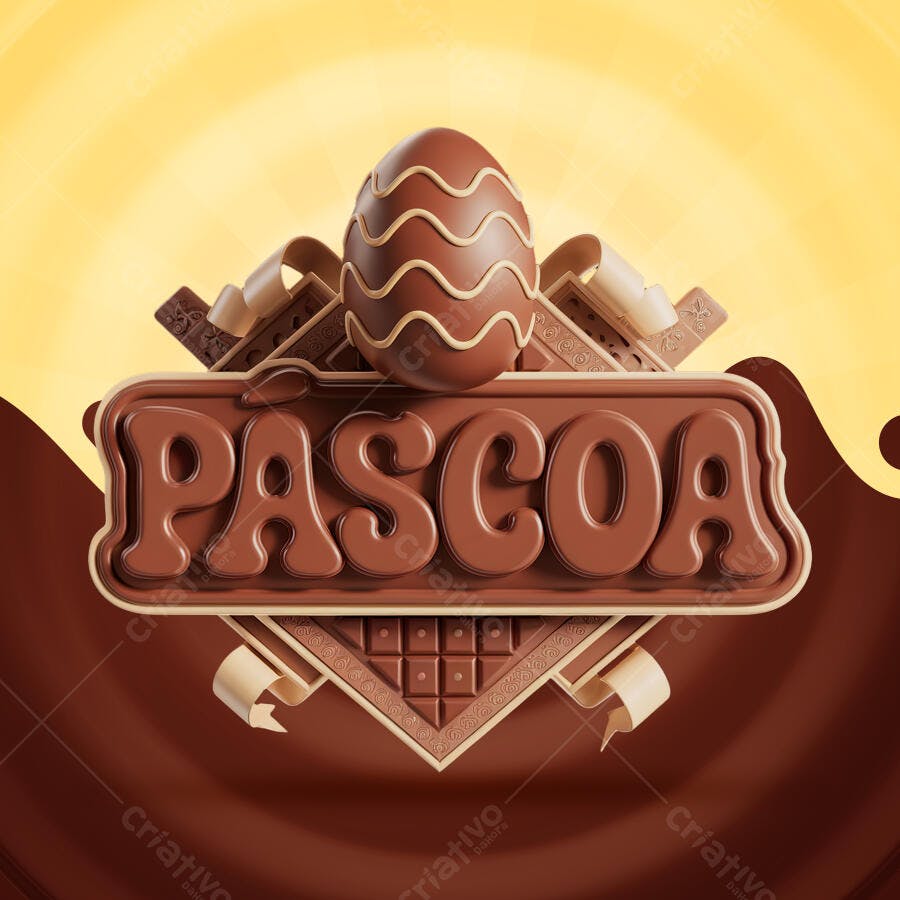 Banner Páscoa com Chocolate PSD Editável