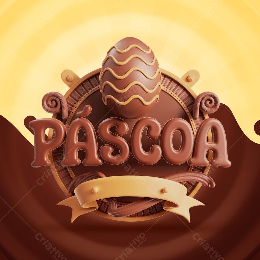 Arte Páscoa em Chocolate PSD Editável