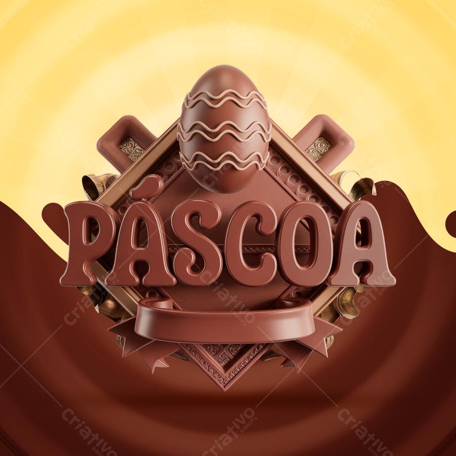 Flyer Páscoa em Chocolate PSD Editável