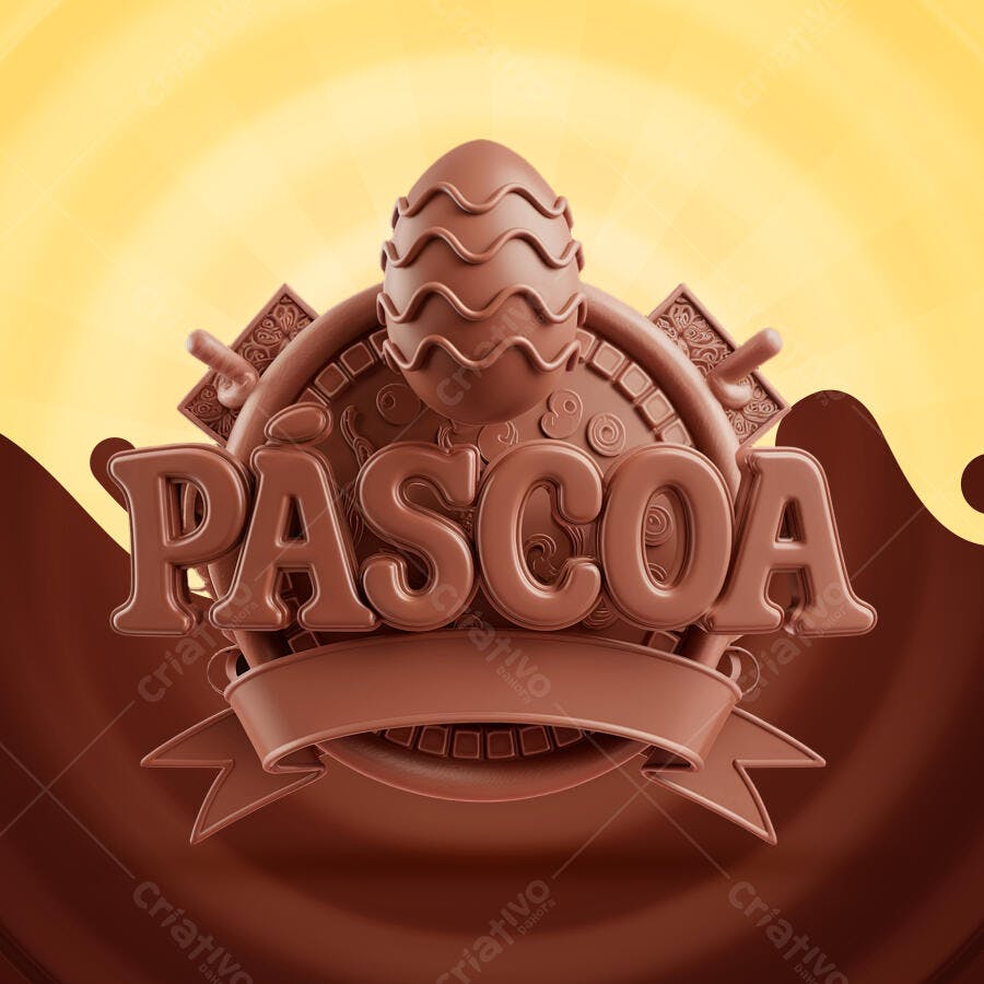 Banner Páscoa em Chocolate PSD Editável