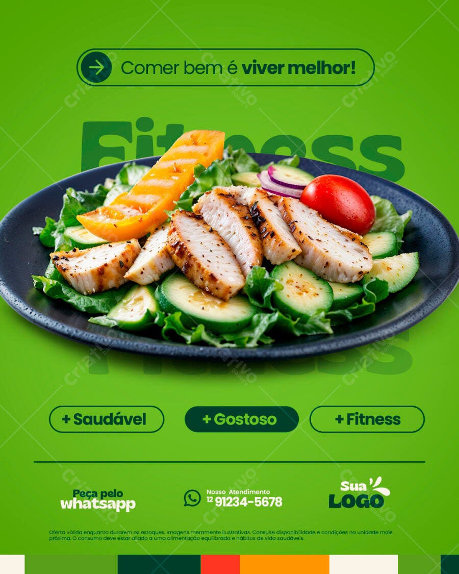 Flyer Fitness Saudável PSD Editável