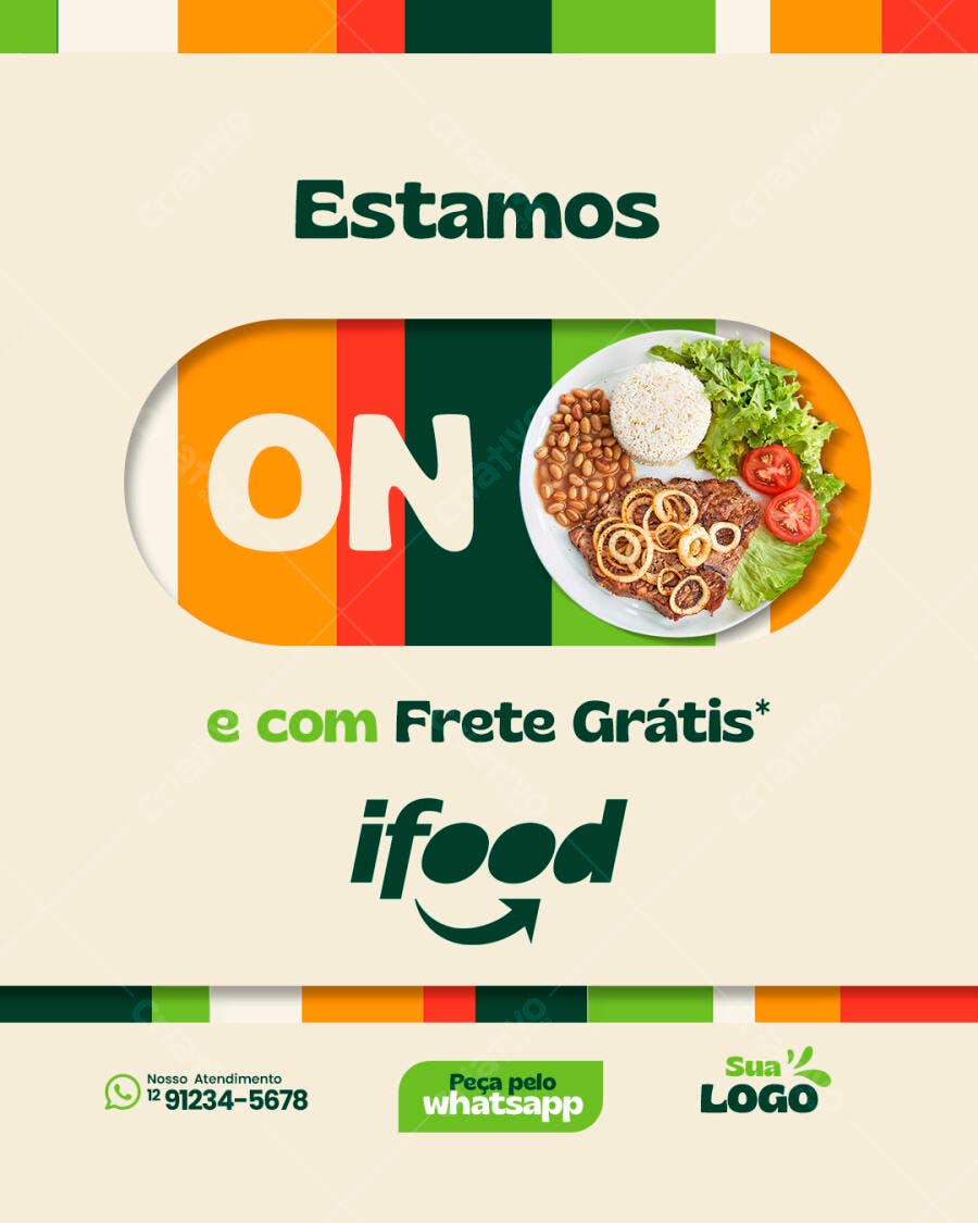 Flyer iFood PSD Editável - Promoção Frete Grátis