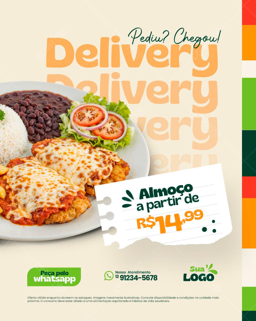 Flyer para Delivery de Restaurante PSD Editável