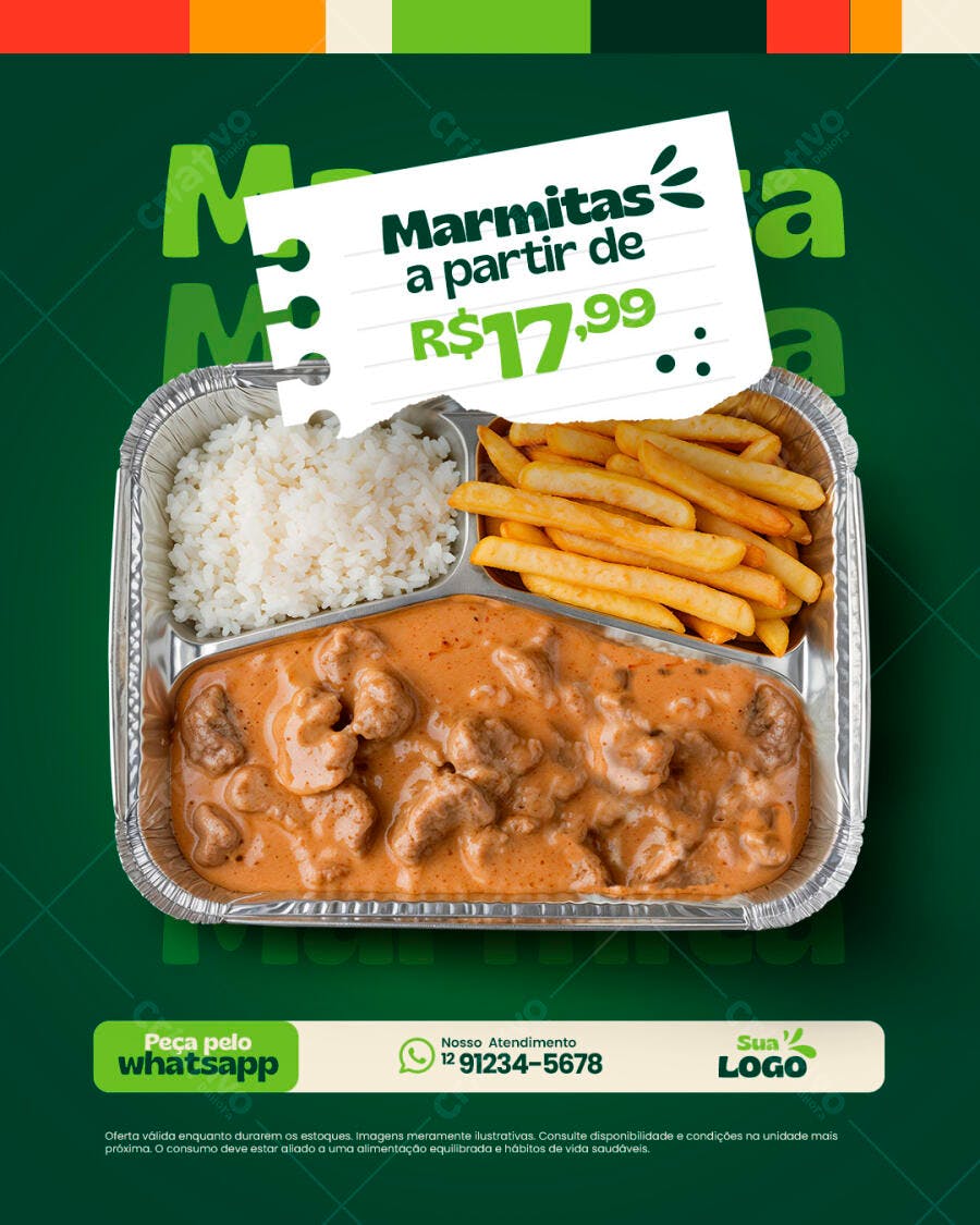 Flyer Marmita Delivery PSD Editável