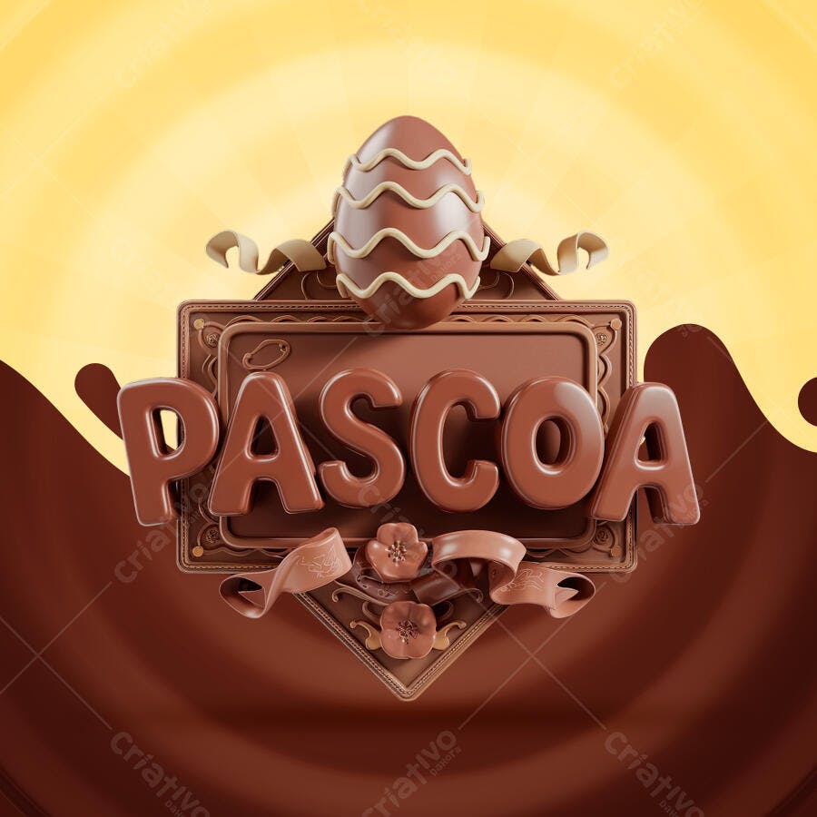 Banner Páscoa em Chocolate PSD Editável