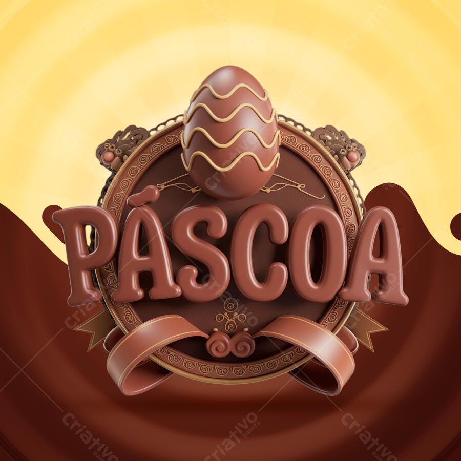Banner Páscoa em Chocolate PSD Editável