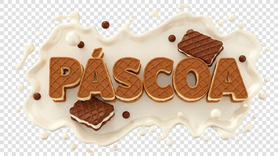Banner Páscoa Biscoito PNG com fundo transparente