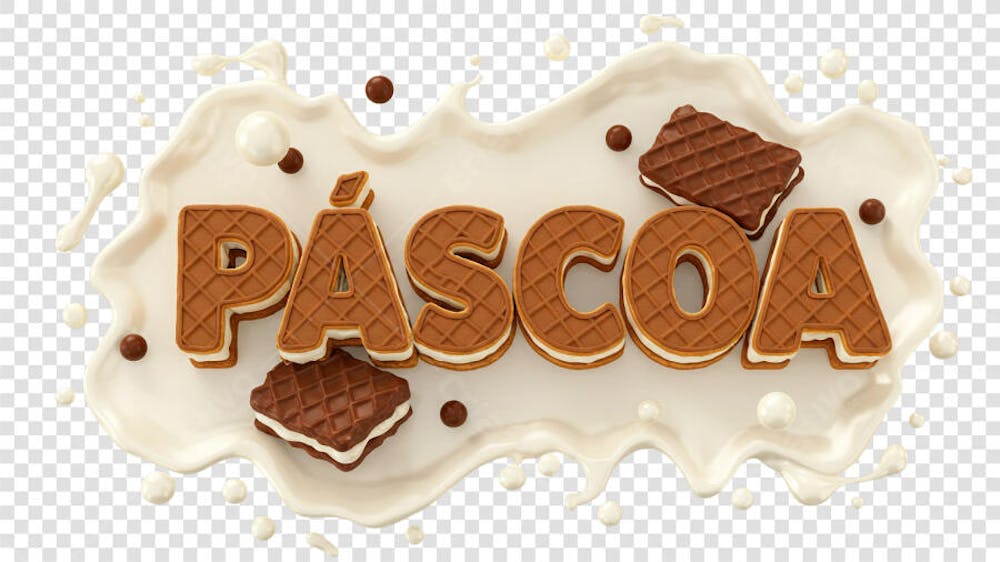 Selo 3D Grátis - Pascoa Efeito Wafer ia