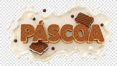 Selo 3D Grátis - Pascoa Efeito Wafer ia