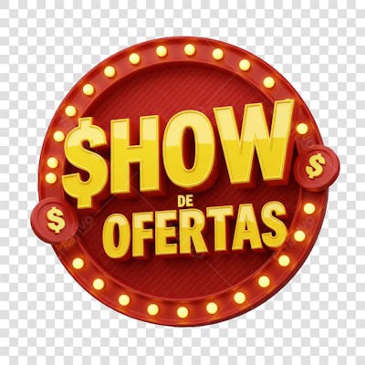 Selo 3D Show de Ofertas Png