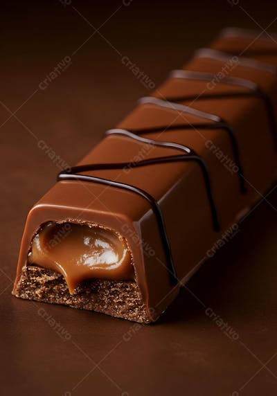 Barra de chocolate recheada com doce de leite IA