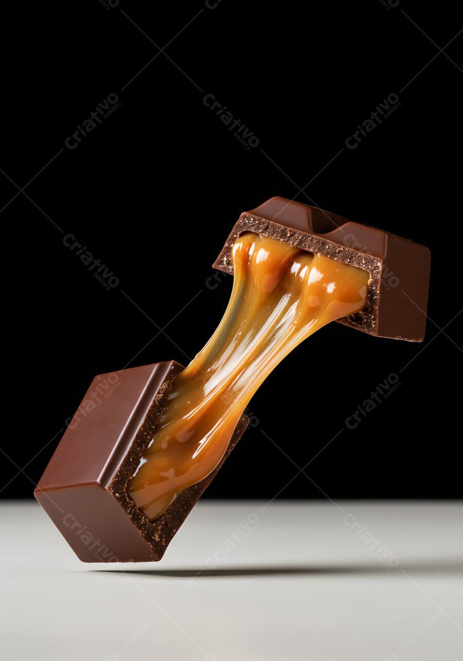 Chocolate com recheio de caramelo derretido