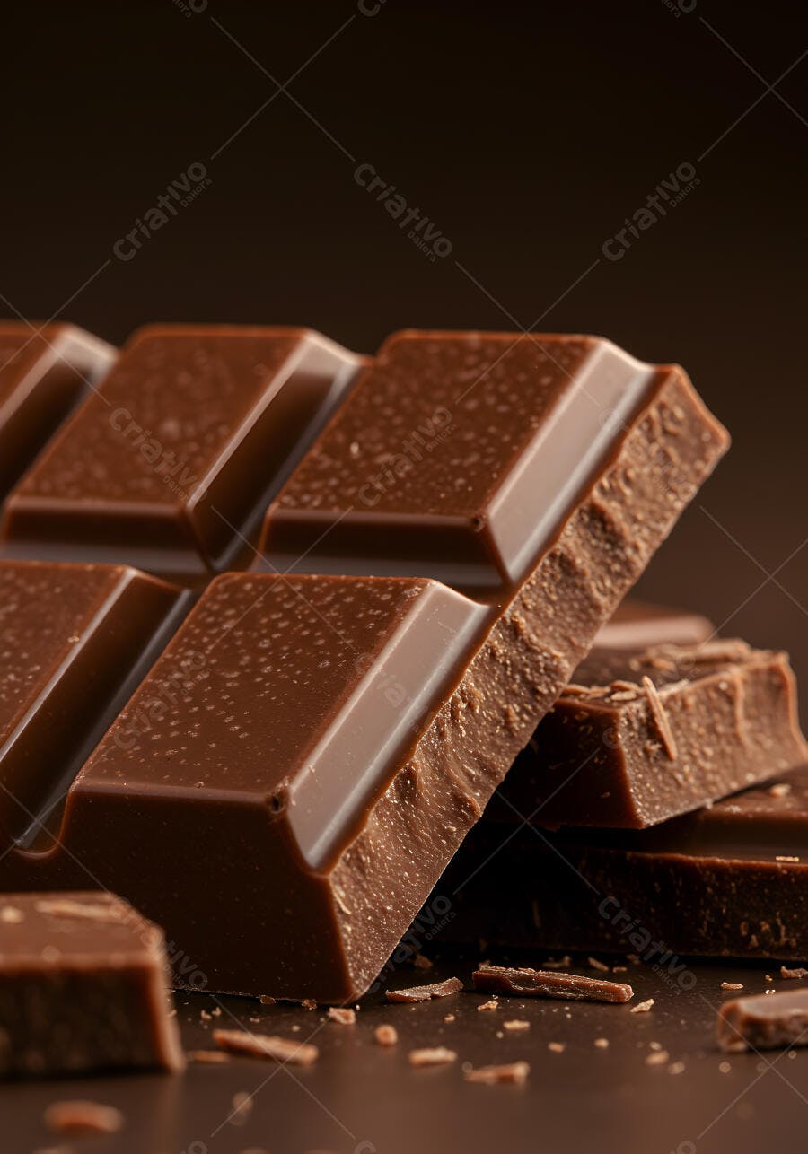 Barra de chocolate amargo pedaços saborosos