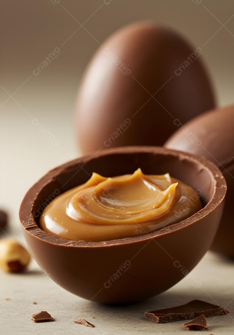 Ovo de chocolate com doce de leite
