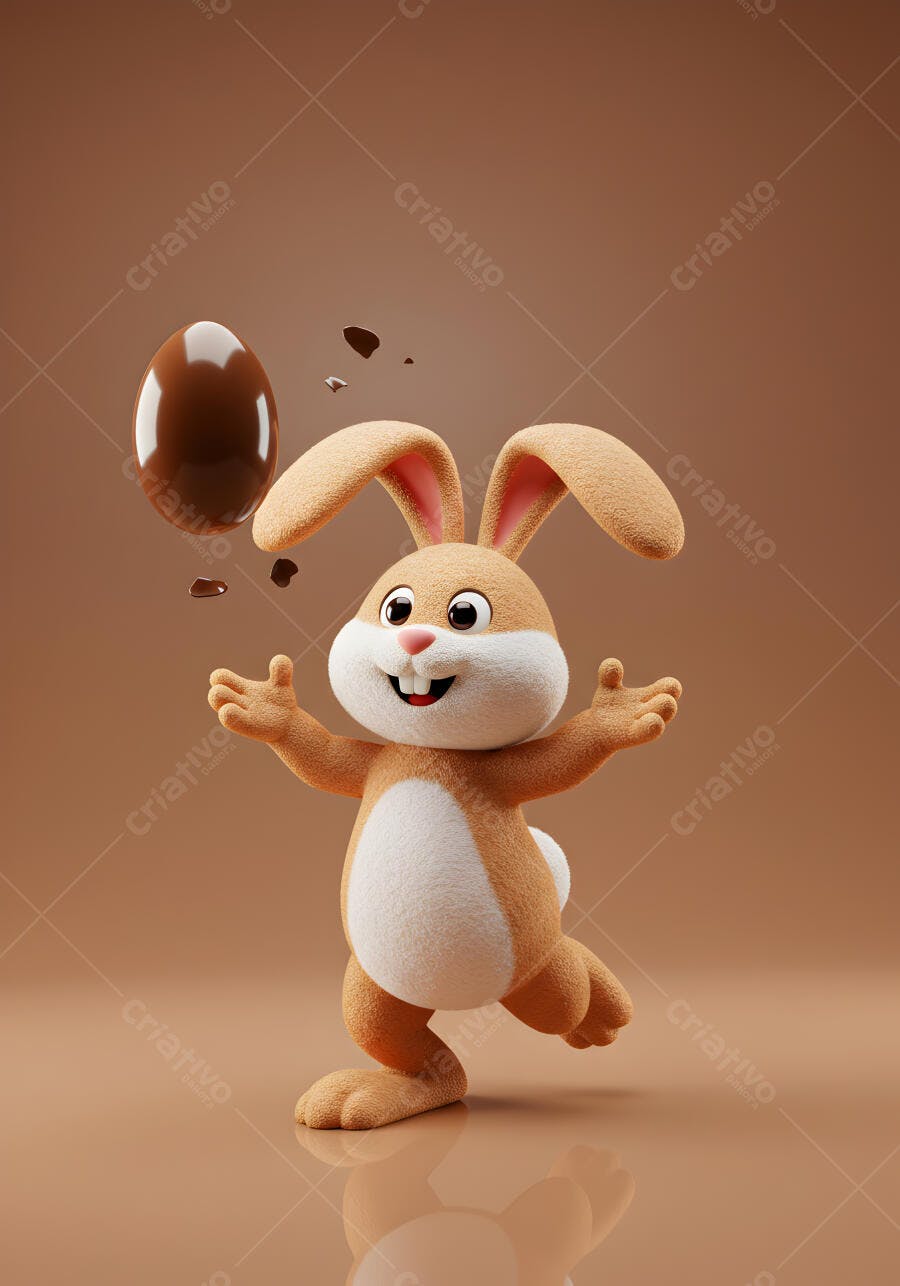Coelho da Páscoa com Ovo de Chocolate