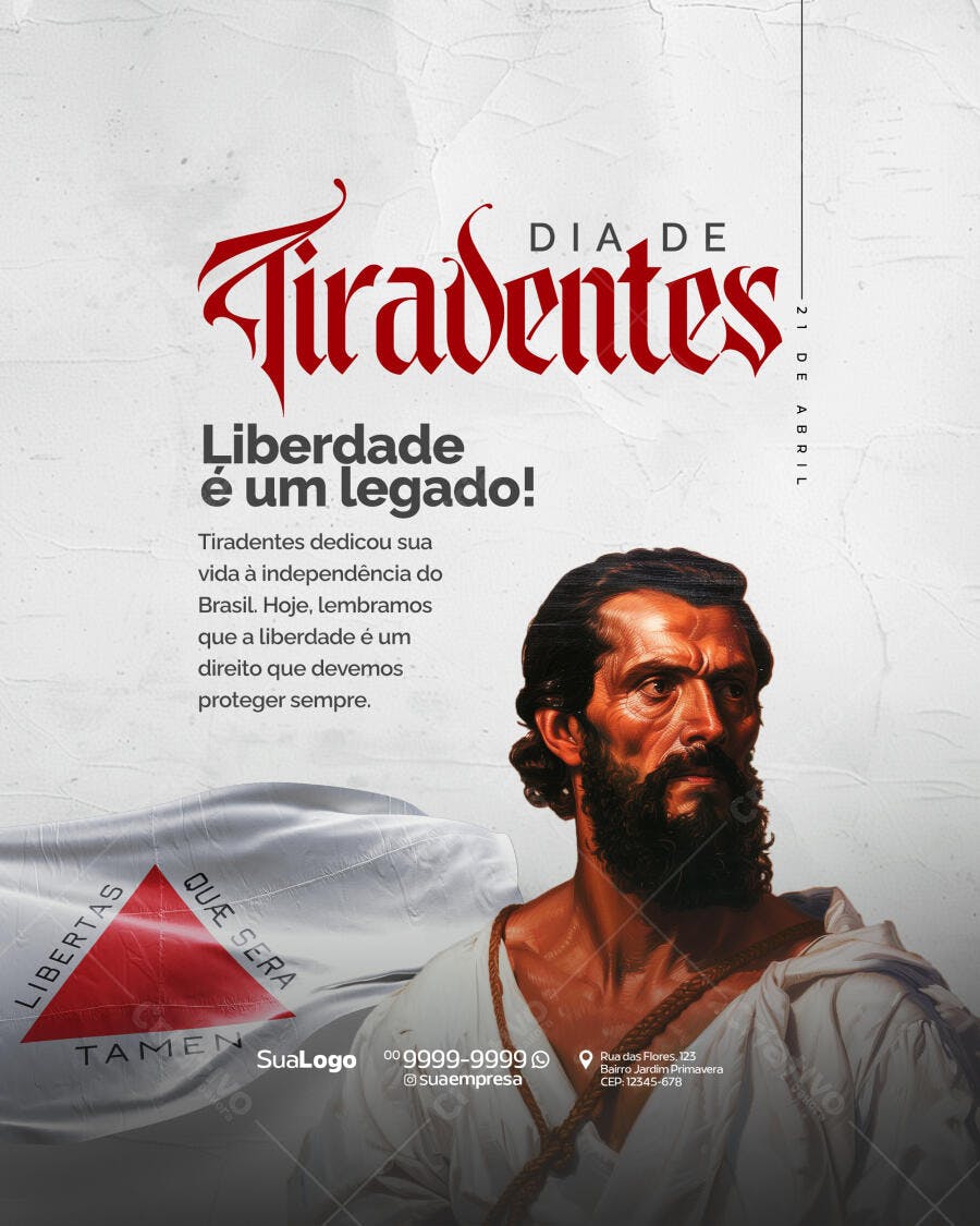 Post para Dia de Tiradentes PSD Editável