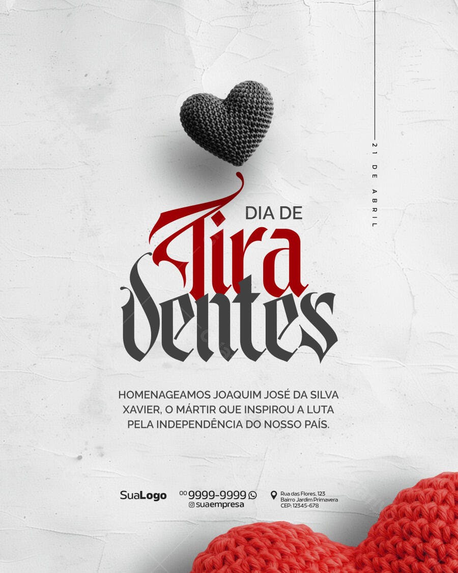 Flyer Dia de Tiradentes PSD Editável
