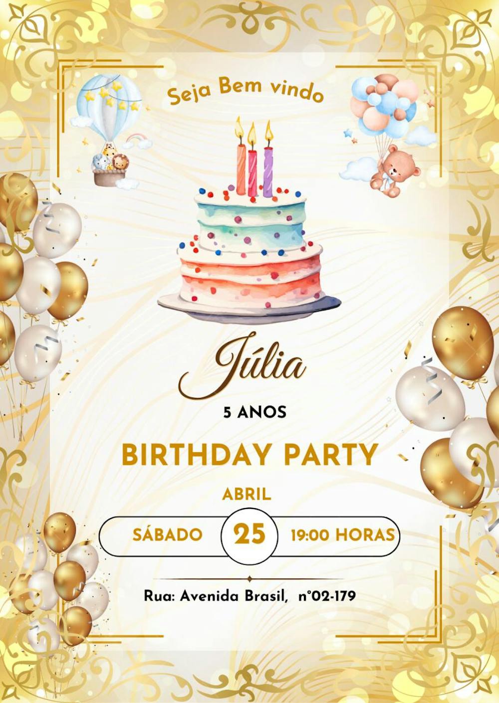 Convite Aniversário princesa 