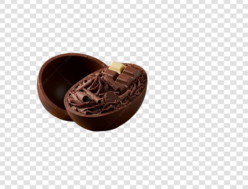 Mockup Ovo de Páscoa Chocolate PNG com fundo transparente