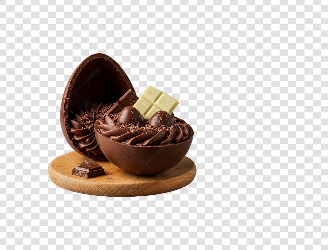 Mockup Ovo de Páscoa Chocolate PNG com fundo transparente