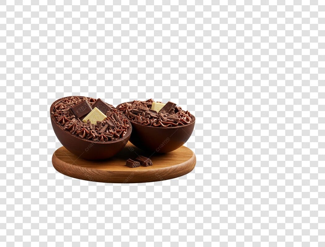 Mockup Ovo de Páscoa Chocolate PNG com fundo transparente