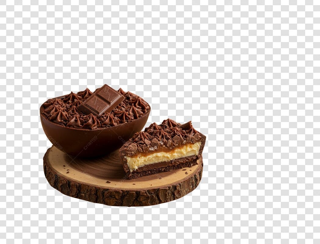 Banner Páscoa Ovo de Chocolate PNG com fundo transparente