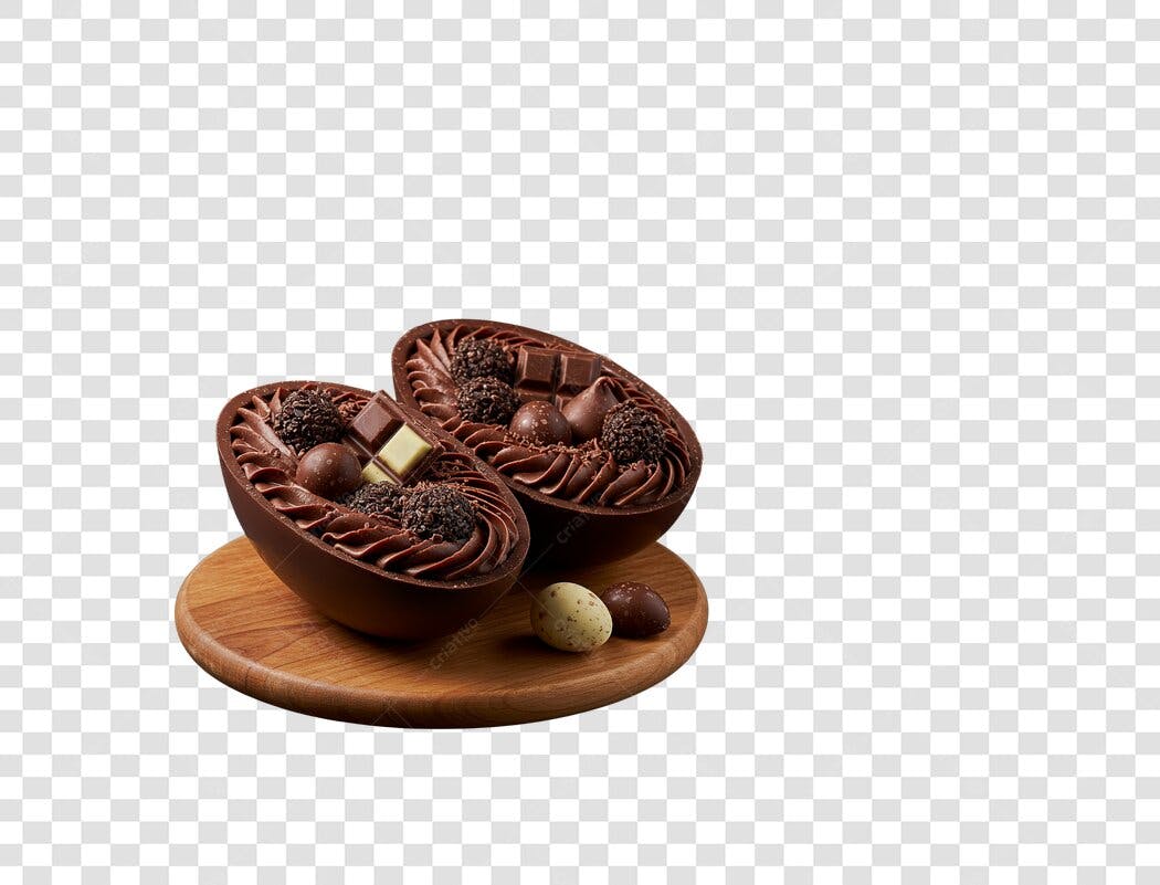 Banner Páscoa Ovos de Chocolate PNG com fundo transparente