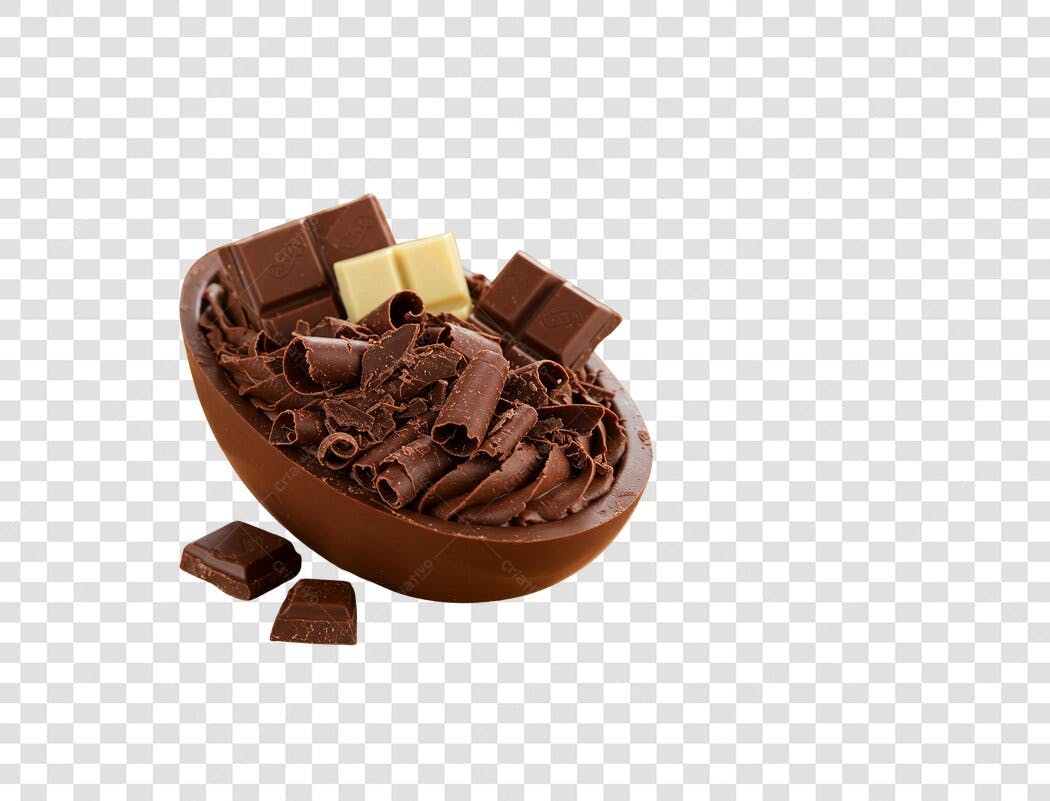 Banner Páscoa Ovo de Chocolate PNG com fundo transparente