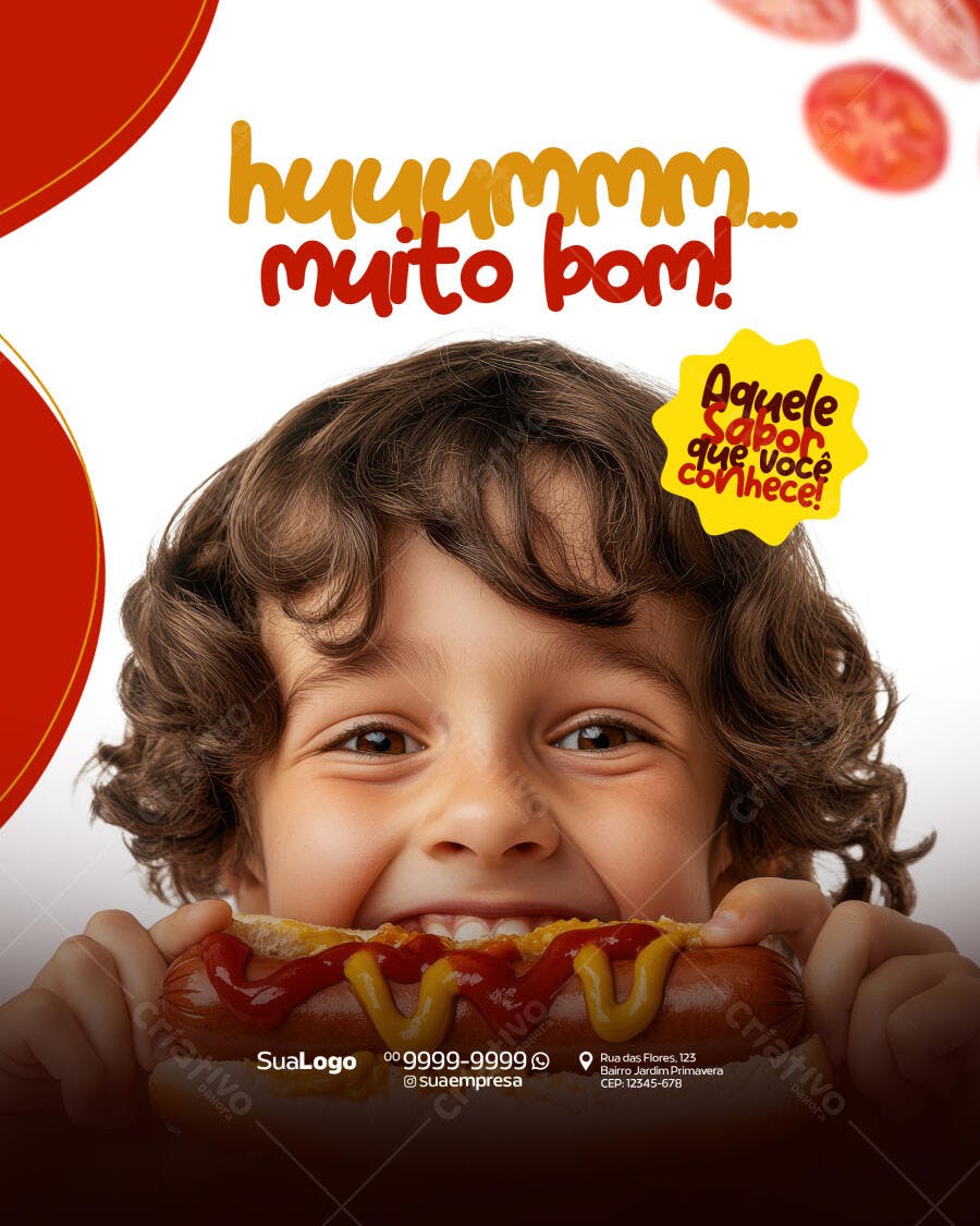Flyer Infantil para Lanchonete PSD Editável