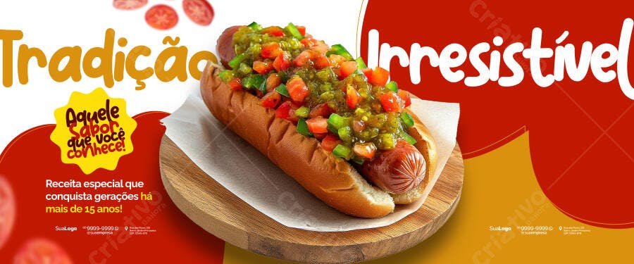 Banner Hot Dog Tradicional PSD Editável