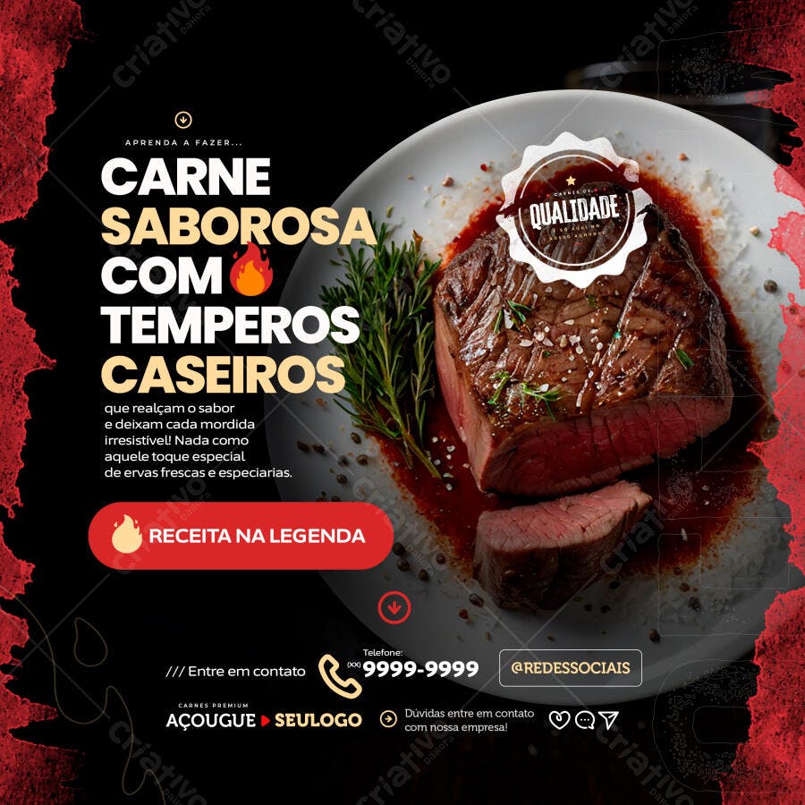 Post para Churrascaria PSD Editável